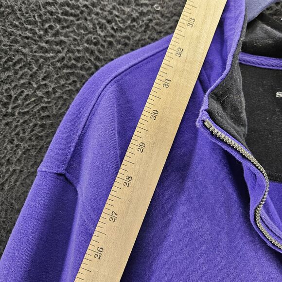 SaddleBred Womens Pullover Purple Size Large Cotton Blend Long Sleeve 1/2 Zip - Picture 5 of 12
